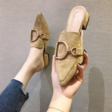 Female Shoes Cover Toe Butterfly-Knot Mules