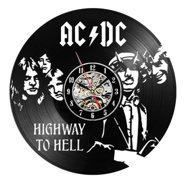 AC/DC Vinyl Record Wall Clock – Retro Rock Band Decor | Unique Vintage-Style Clock for Music Lovers & Home Decor