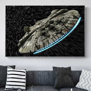 Star Wars Millennium Falcon Canvas Wall Art – Classic Movie Poster for Living Room Décor