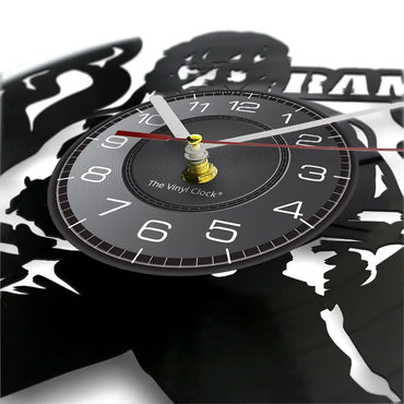 Rambo Vinyl Record Wall Clock – Laser-Etched Soldier Decor for Man Cave