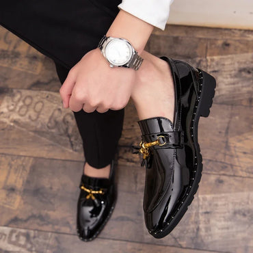 Men Tassel Loafers Leather Mocassin Homme