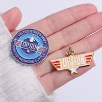 Top Gun Navy Fighter Weapons School Badge Enamel Pin – Vintage Metal Brooch for Backpack, Clothing, and Jewelry