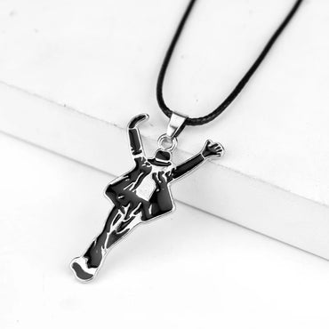 Michael Jackson Enamel Pendant Necklace – Trendy MJ Jewelry for Fans, Perfect Gift for Pop Star Lovers