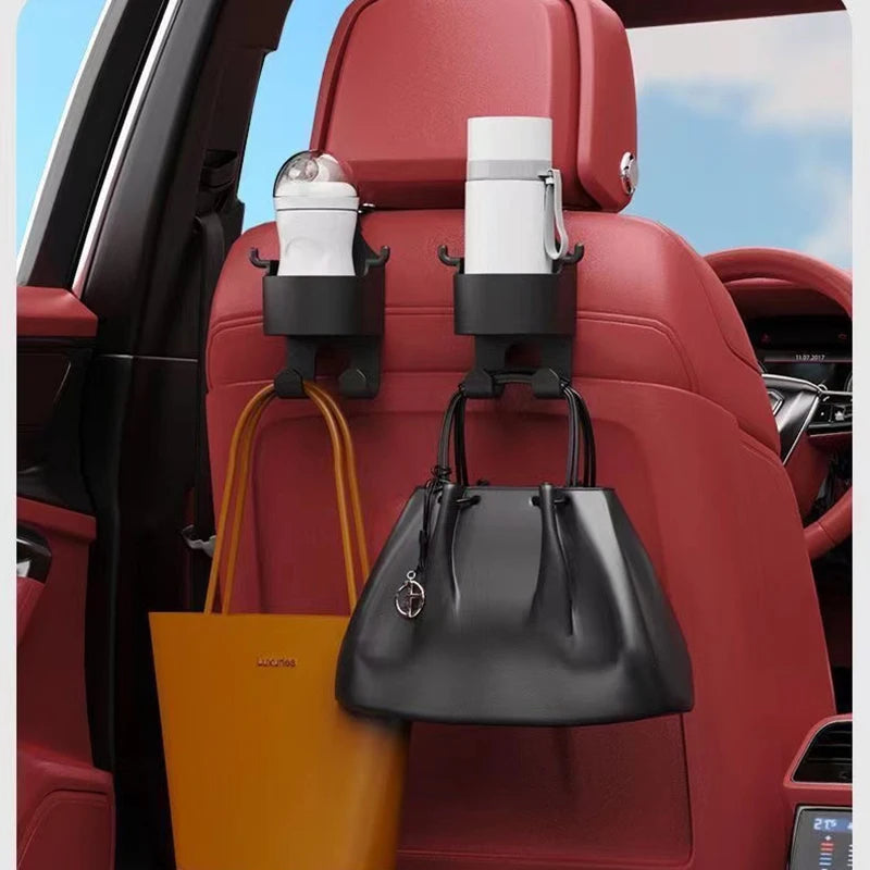 Multifunctional Car Headrest Cup Holder Drink Bottle Hanging Mount Organizer Auto Back Seat Hook Storage Holder Car Supplies