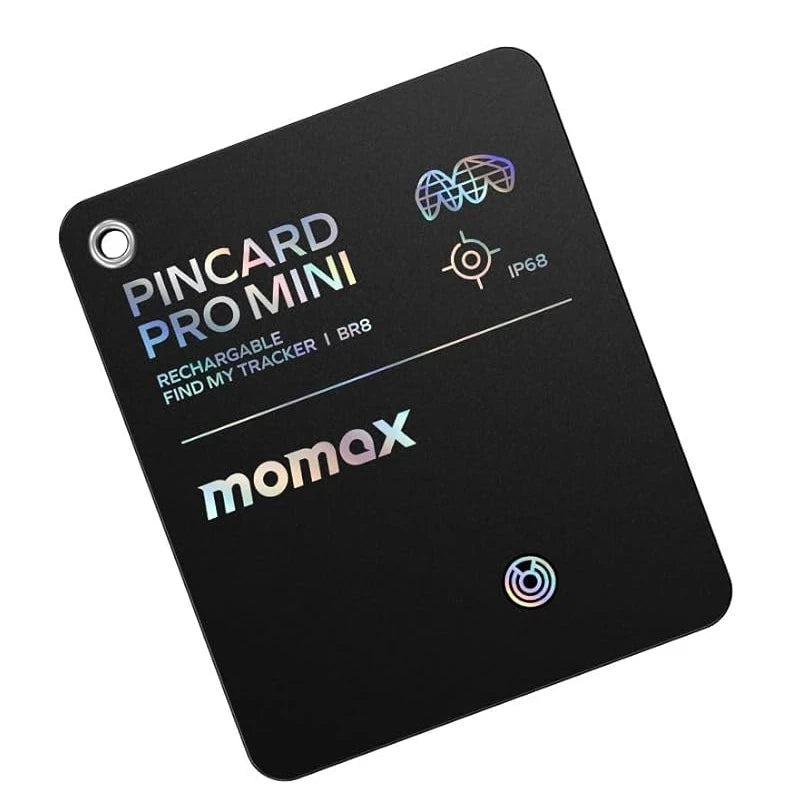 MOMAX Pincard Pro Mini Wallet Finder Rechargable Tracker Card Slim Locator Tag Wireless Charge for Luggage Suitcase Pet Kid