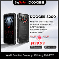 World Premiere DOOGEE S200 Rugged Phone 6.72" 120Hz Display 12GB+256GB Rear Display 100MP AI Main Camera 10100mAh 33W Charging