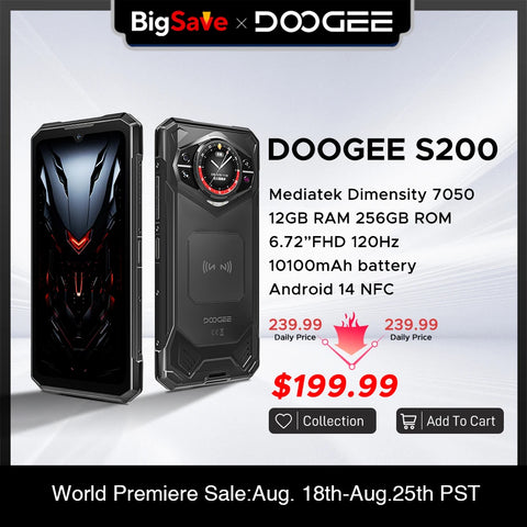 World Premiere DOOGEE S200 Rugged Phone 6.72