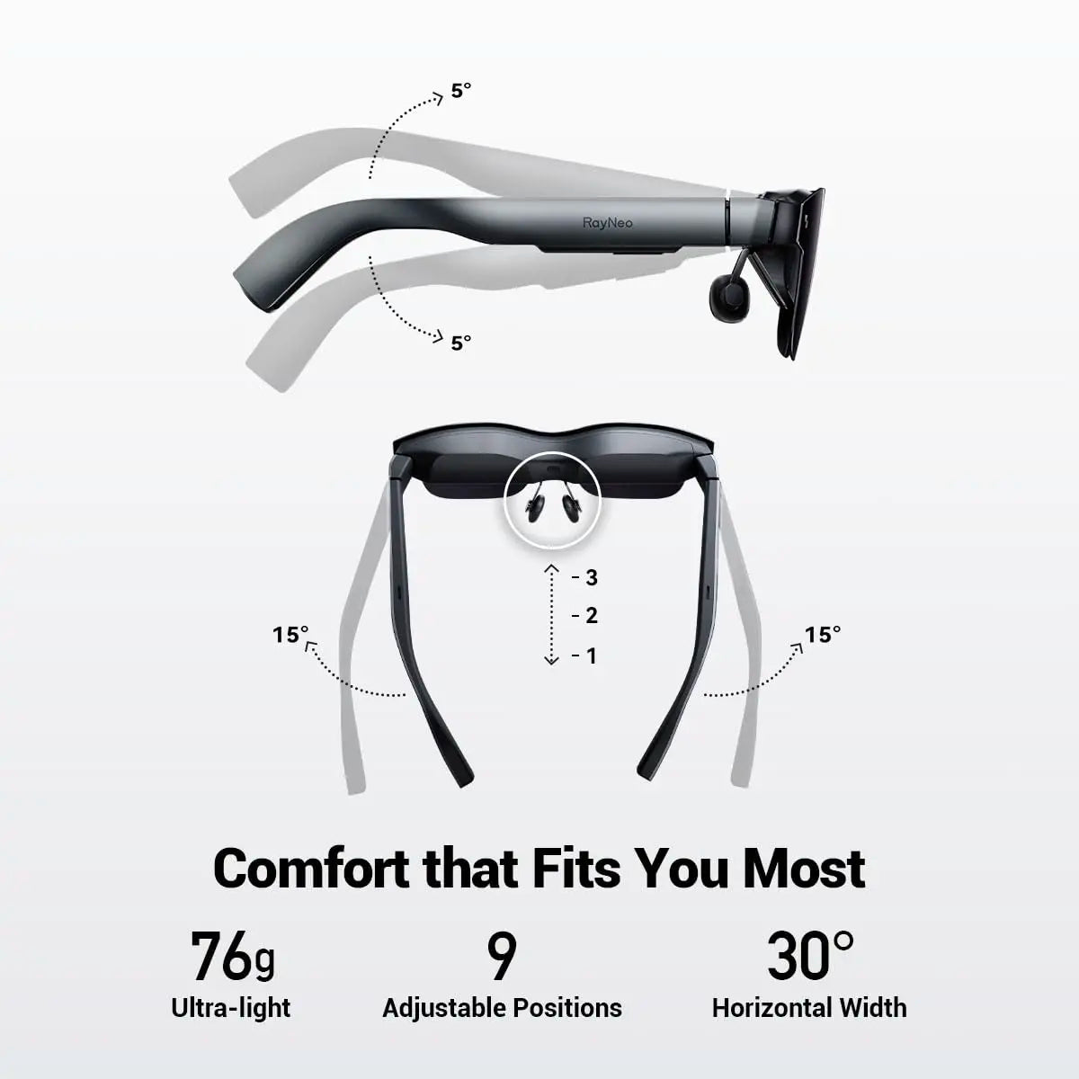 TCL Rayneo Air 2 Smart AR Glasses - 201 inch Giant Screen Viewing for iPhone, Android Phones, Computer, Switch, Steam Deck, PS5