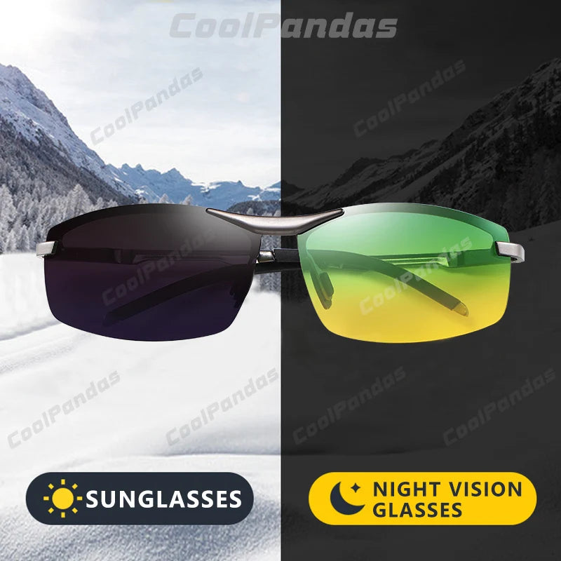 CoolPandas 2022 Photochromic Sunglasses Men Day Night-Vision Polarized Chameleon Glasses Driving UV400 Sun Glasses Oculos De Sol