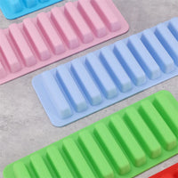 10 Grids Long Stick Ice Tray Non-Stick Easy Release Push Popsicle Out Cylinder Silicone Ice Cube Mould Tray Jelly Chocolate Mold