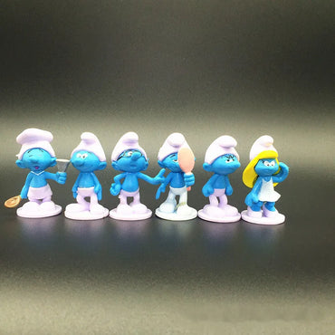 12Pcs Smurfs Cake Toppers – Adorable Mushroom Elf PVC Figures, Kawaii Character Model (4cm)