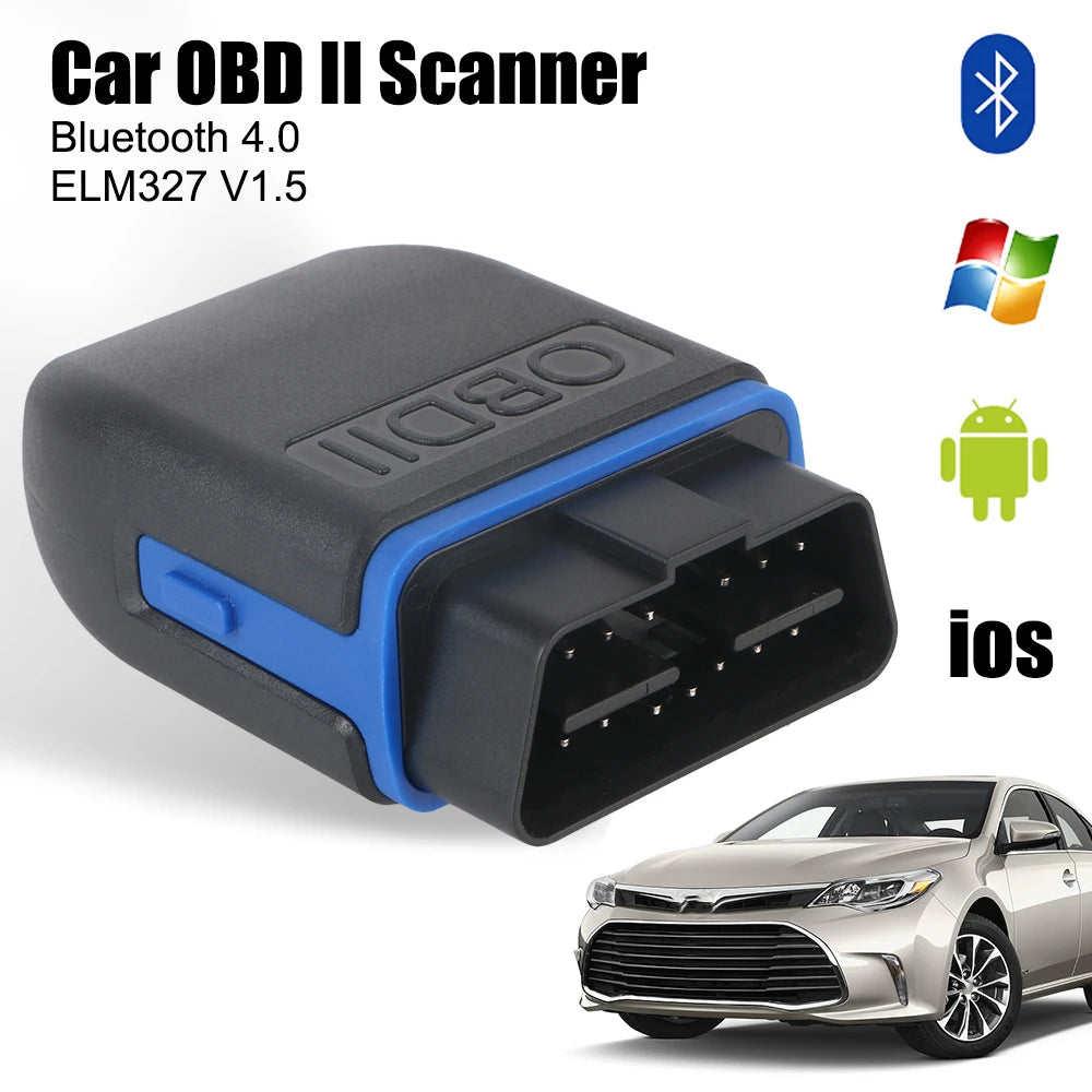 ELM327 V1.5 OBD2 Scanner Car Code Reader Ignition Starter OBD Diagnostic Tools Bluetooth 4.0 For iOS Android Windows Tester 12V