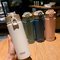 Thermos Bottle with Straw 750ml Stainless Steel Thermal Cup Car Insulated Flask Water Tumbler for Outdoor Sports