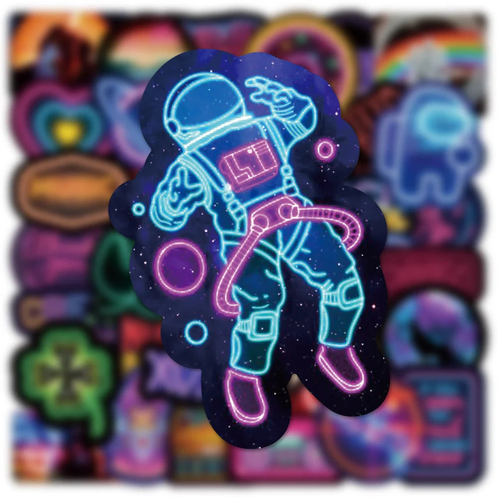 10/30/50PCS Neon Cartoon Graffiti Stickers – Trendy Waterproof Decals for Laptops, Skateboards, Guitars, and More | Perfect Gifts for Teens and Adults