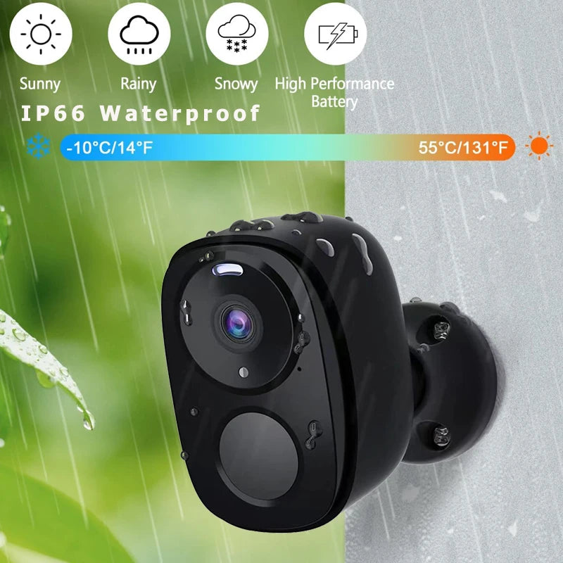 Security Cameras Wireless Outdoor, 2K Battery Powered WiFi Camera AI Motion Siren Spotlight, Color Night Vision, IP66 Waterproof