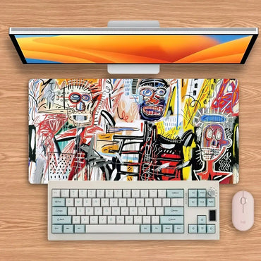 J-Jean-Michel Basquiat Art Mouse Pad – Large Keyboard Desk Mat for PC & Notebooks