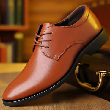 TAFN Leather Shoes for Men - Spring and Autumn, British Business and Leisure Formal Attire, Elevated Youth Leather Shoes