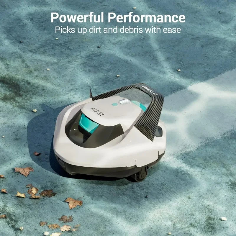 AIPER Seagull SE Cordless Robotic Pool Cleaner, Pool Vacuum Lasts 90 Mins, LED Indicator, Self-Parking, Up to 860 Sq.ft - White