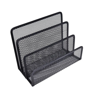 Peerless Black Metal Mesh Bookend - Anti-Skid Shelf for Home, Office, and Store