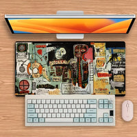 J-Jean-Michel Basquiat Art Mouse Pad – Large Keyboard Desk Mat for PC & Notebooks