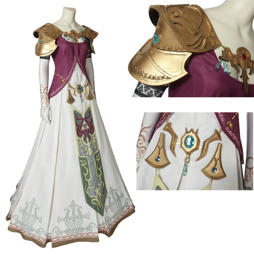 High-end The Leg of Zelda: Twilight Princess Cosplay Costume Zelda Princess Accessories Halloween Beautiful Dress decoration