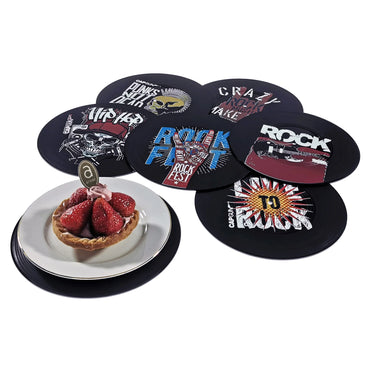 6pcs Anti-slip Retro Vinyl Record Coasters – Heat-resistant Drink Mats for Music Lovers, Perfect for Coffee, Tea, or Mug Holders