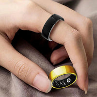 R09M Stainless Steel Smart Ring - Gen X Fashion Meets Health with Heart Rate, Blood Pressure, and Oxygen Monitoring